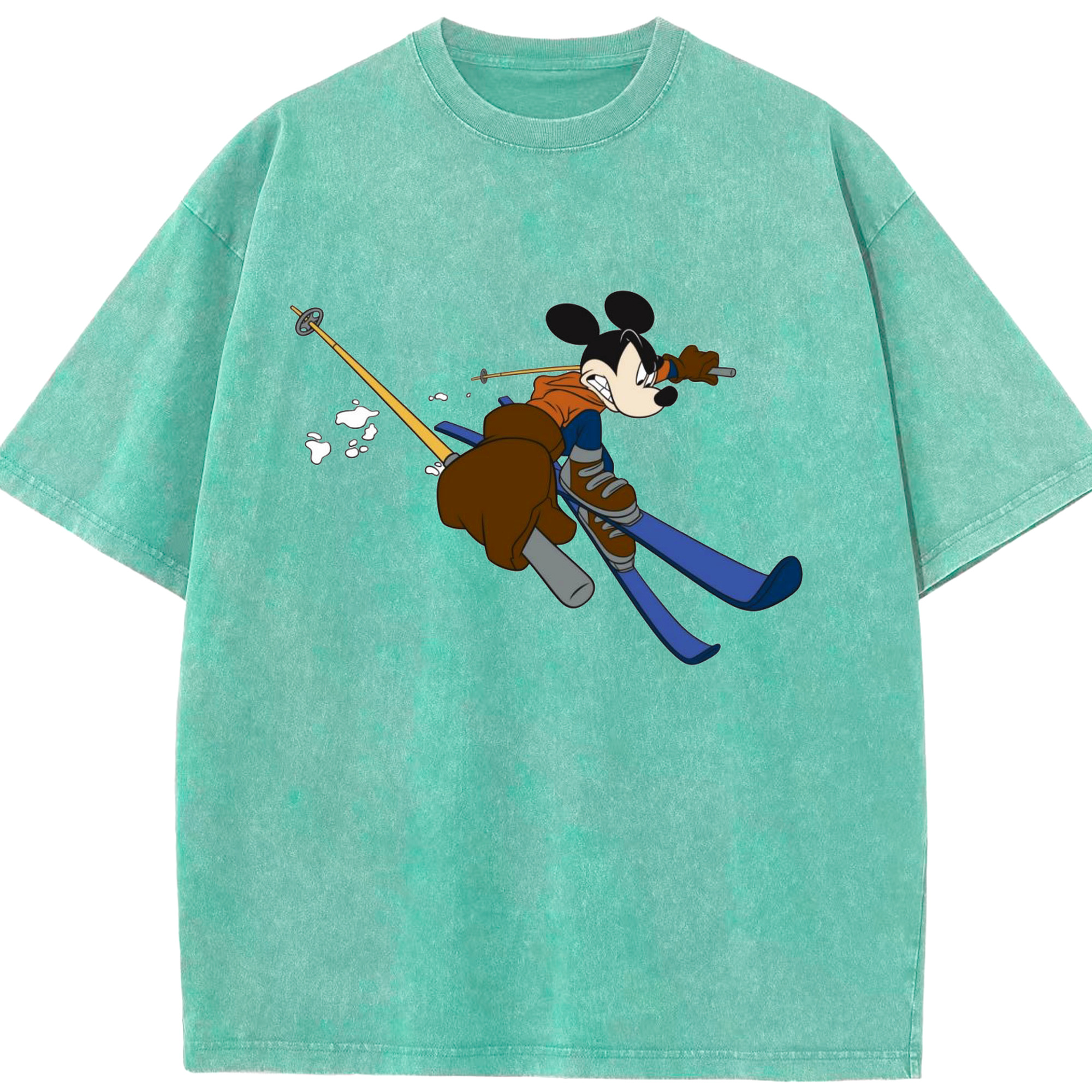 （画像用） ミッキーマウス Mickey Mouse 綿100% ヴィンテージ風 半袖Tシャツ（フロントプリント）